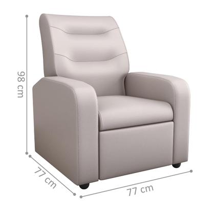 Imagem de Poltrona Decorativa Reclinável Pireu material sintético Bege