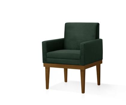 Imagem de Poltrona Decorativa Retro Isadora  - Base De Madeira - Verde
