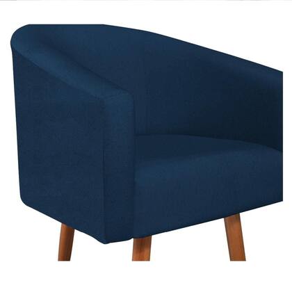 Imagem de Poltrona Decorativa Sala de Estar Recepção Luiza Pés Palito Suede Azul Marinho - Amarena Móveis