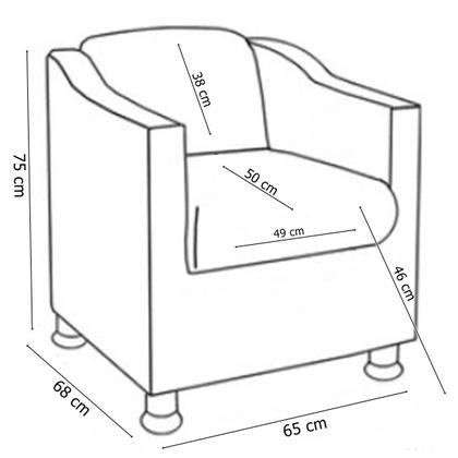 Imagem de Poltrona Decorativa TillakTillak Consultório Recepção Sala Material Sintético Cinza