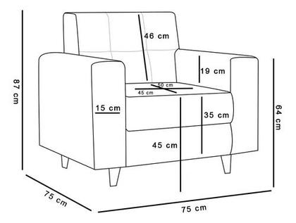 Imagem de Poltrona Decorativa Verona Suede Bege- Ecotec Decor