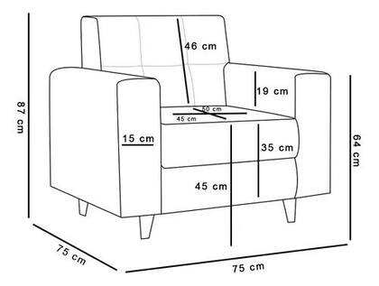Imagem de Poltrona Decorativa Verona Suede Cinza- Ecotec Decor