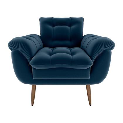 Imagem de Poltrona Decorativa Xangai 1 Lugar Veludo Azul - Matrix
