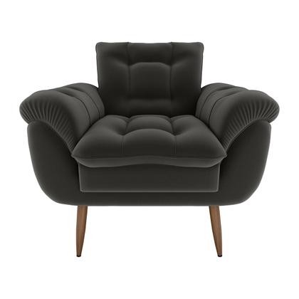 Imagem de Poltrona Decorativa Xangai 1 Lugar Veludo Cinza - Matrix