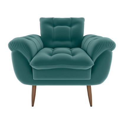 Imagem de Poltrona Decorativa Xangai 1 Lugar Veludo Deluxe Sofistic Verde - Matrix