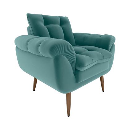 Imagem de Poltrona Decorativa Xangai 1 Lugar Veludo Deluxe Sofistic Verde - Matrix