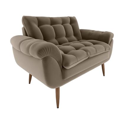 Imagem de Poltrona Decorativa Xangai 2 Lugares Veludo Marrom Claro - Matrix