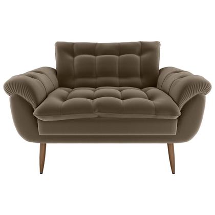 Imagem de Poltrona Decorativa Xangai 2 Lugares Veludo Marrom Claro - Matrix
