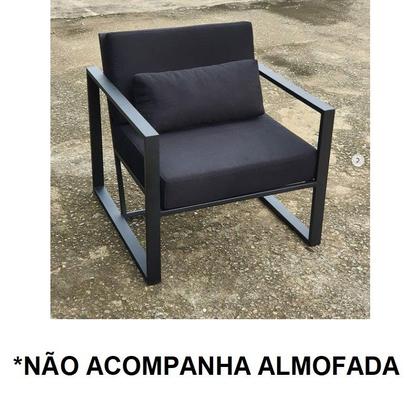 Imagem de Poltrona Detail Estofado Várias Cores Base Aço Preta Tam: G - Datelli Design