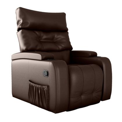 Imagem de Poltrona do Papai Cris 84cm Giratória e Balanço Reclinável Manual material sintético Marrom - Sallar Home