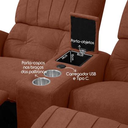 Imagem de Poltrona do Papai Dupla Reclinável Real Sala Cinema Bouclê