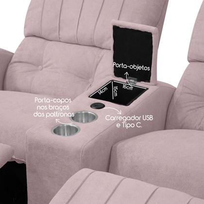 Imagem de Poltrona do Papai Dupla Reclinável Real Sala de TV Cinema Bouclê - SOFA STORE