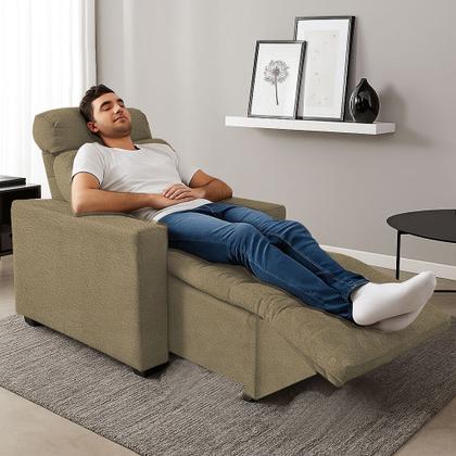 Imagem de Poltrona do Papai e Mamae Reclinavel Com Apoio Pros Pes Soft Madri Luxo Encosto com 4 Regulagens