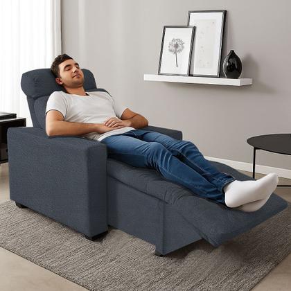 Imagem de Poltrona do Papai e Mamae Reclinavel Com Apoio Pros Pes Soft Madri Luxo Encosto com 4 Regulagens