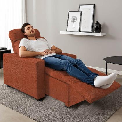 Imagem de Poltrona do Papai e Mamae Reclinavel Com Apoio Pros Pes Soft Madri Luxo Encosto com 4 Regulagens