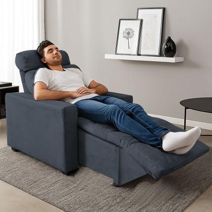 Imagem de Poltrona do Papai e Mamae Reclinavel Com Apoio Pros Pes Soft Madri Luxo Encosto com 4 Regulagens