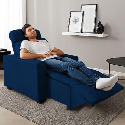 Imagem de Poltrona do Papai e Mamae Reclinavel Com Apoio Pros Pes Soft Madri Luxo Encosto com 4 Regulagens