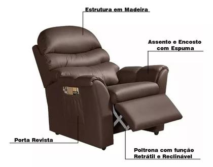 Imagem de Poltrona Do Papai Grécia Confortável Descanso Marrom material sintético