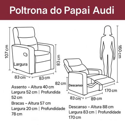 Imagem de Poltrona do Papai Luxo Premium Reclinavel Audi Matrix