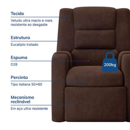 Imagem de Poltrona do Papai Monica em Veludo Just time