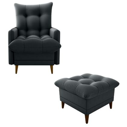 Imagem de Poltrona Do Papai Reclinável 3 Posições + Puff Suede Veludo