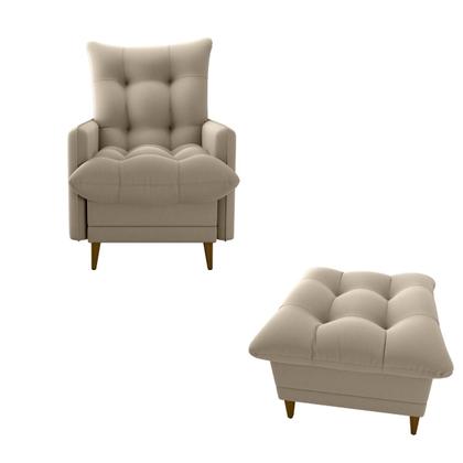 Imagem de Poltrona Do Papai Reclinável 3 Posições + Puff Suede Veludo