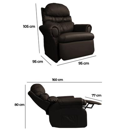 Imagem de Poltrona do Papai Reclinavel Atlas Conforto material sintético Marrom Sala Quarto - ARKELL