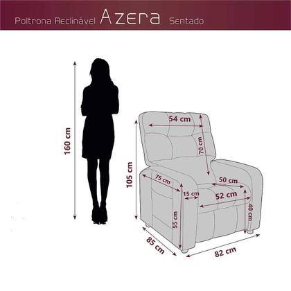 Imagem de Poltrona do Papai Reclinavel Azera Cinza Matrix