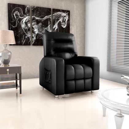 Poltrona do Papai Reclinavel Azera Sintetico Preto Matrix Imagem de Poltrona do Papai Reclinavel Azera Sintetico Preto Matrix