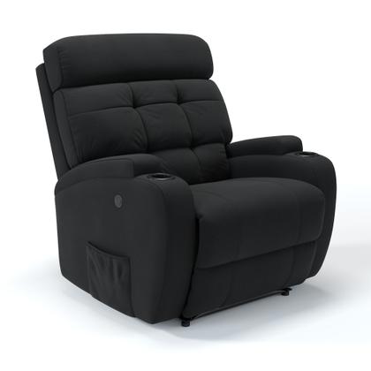 Imagem de Poltrona do Papai Reclinável com Sistema de Elevação Elétrica LIFT Com Massageador Revestido em Linho - Modelo Florença Damie