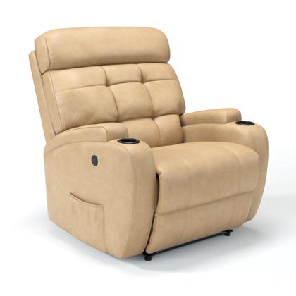 Imagem de Poltrona do Papai Reclinável com Sistema de Elevação Elétrica LIFT Com Massageador Revestido em Material Sintético Importado - Modelo Florença Damie