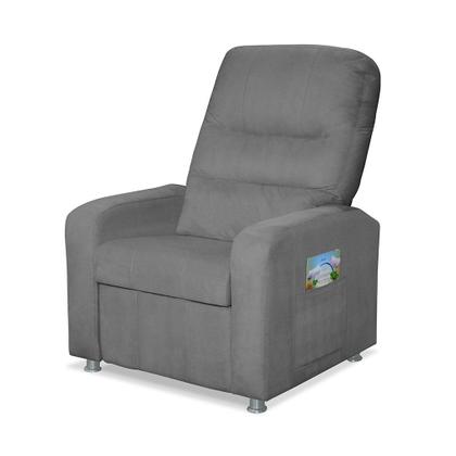 Imagem de Poltrona do Papai Reclinável Confortável com Fibra Siliconada Cinza - Cinza