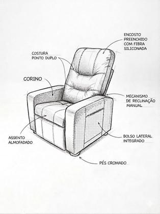 Imagem de Poltrona Do Papai Reclinável Confortável Suede Azul marinho