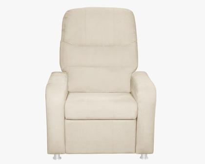 Imagem de Poltrona Do Papai Reclinável Confortável Suede Bege Sistema Mecanismo Manual