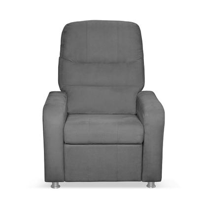 Poltrona Do Papai Reclinável Confortável Suede Cinza Escuro Sistema mecanismo manual - Sonho das Poltronas Imagem de Poltrona Do Papai Reclinável Confortável Suede Cinza Escuro Sistema mecanismo manual