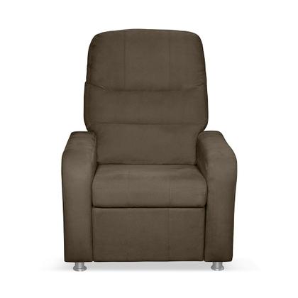 Poltrona Do Papai Reclinável Confortável Suede Marrom encosto reclinável e inclinável Sistema mecanismo manual - Sonho das Poltronas Imagem de Poltrona Do Papai Reclinável Confortável Suede Marrom encosto reclinável e inclinável Sistema mecanismo manual