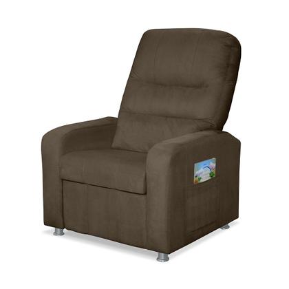 Poltrona Do Papai Reclinável Confortável Suede Marrom encosto reclinável e inclinável Sistema mecanismo manual - Sonho das Poltronas Imagem de Poltrona Do Papai Reclinável Confortável Suede Marrom encosto reclinável e inclinável Sistema mecanismo manual
