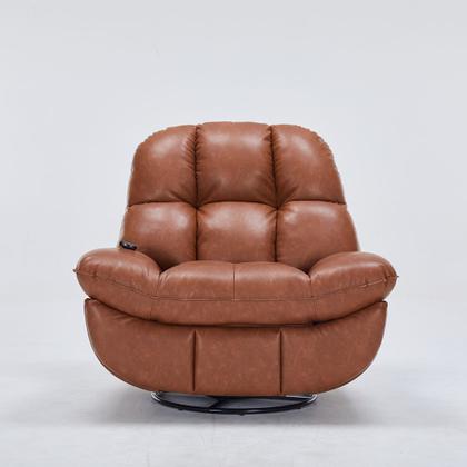 Imagem de Poltrona do Papai Reclinável Elétrica Boston com Massagem Aquecimento Base Giratória Entrada USB/USB-C PU Caramelo G94 - Gran Belo