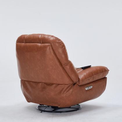 Imagem de Poltrona do Papai Reclinável Elétrica Boston com Massagem Aquecimento Base Giratória Entrada USB/USB-C PU Caramelo G94 - Gran Belo