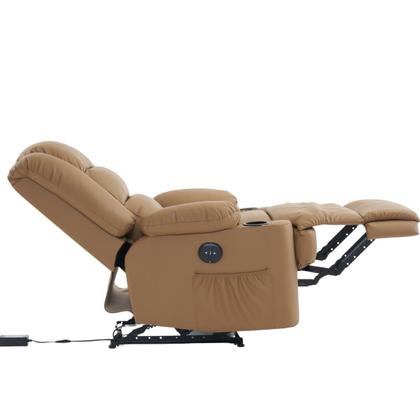 Poltrona do Papai Reclinavel Elétrica Porto Korin Premium Caramelo - Gil Móveis Imagem de Poltrona do Papai Reclinavel Elétrica Porto Korin Premium Caramelo