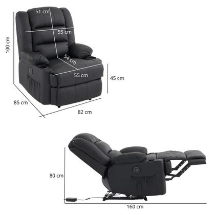 Imagem de Poltrona do Papai Reclinavel Elétrica Porto Korin Premium Preto