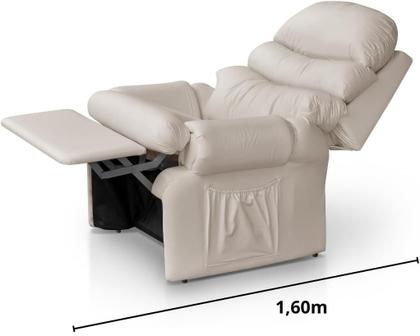 Imagem de Poltrona Do Papai Reclinavel em material sintético Conforto Do Vovô Amamentação (PRETO)