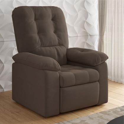 Imagem de Poltrona do Papai Reclinável em tecido Suede Veludo Estoril - Marrom