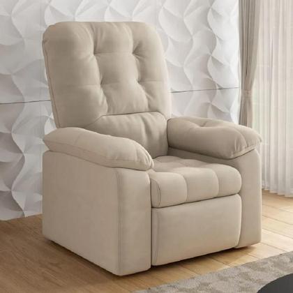 Poltrona do Papai Reclinável Estoril Suede Veludo Capuccino - Besthouse Imagem de Poltrona do Papai Reclinável Estoril Suede Veludo Capuccino