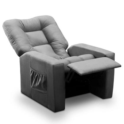Imagem de Poltrona Do Papai Reclinável Irlanda Suede Cinza Madelina Decor