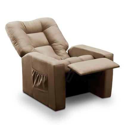 Imagem de Poltrona do Papai Reclinável Itália Suede Cappuccino Adonai Estofados