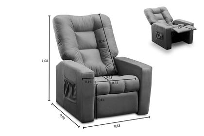 Imagem de Poltrona do Papai Reclinável Itália Suede Cinza Adonai Estofados