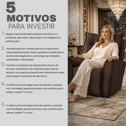 Imagem de Poltrona do Papai Reclinável King Veludo - Star Confort