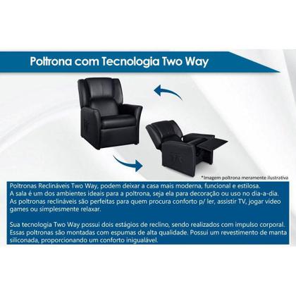 Imagem de Poltrona do Papai Reclinável Luxobel Colonus Two Way Courano Preto - Probel