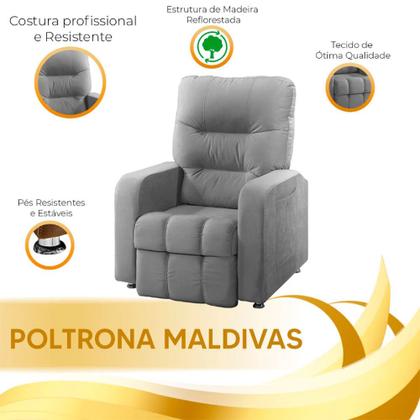 Imagem de Poltrona do Papai Reclinável Maldivas Suede Cinza Speciale Home